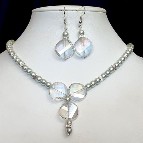 Sandra Coin Necklace & Earrings silver dust necklace making kit — DIY set with beads and instructions for creating handmade jewelry