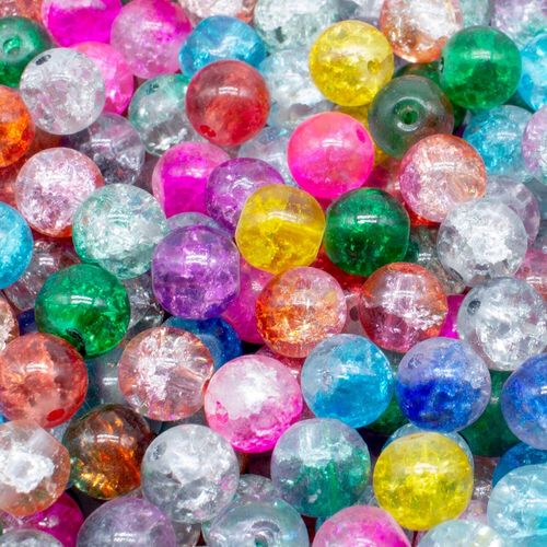 Crackle Beads Round 8mm   Mixed 50pcs for jewellery making