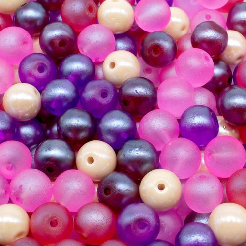 Glass Round Beads 8mm   Luster mixed 50pcs for jewellery making