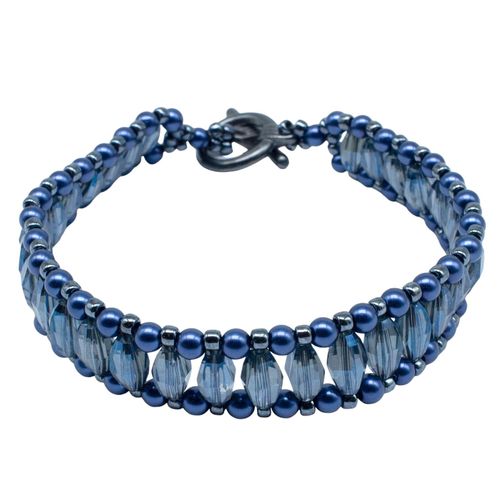 Shannon Rice Bracelet Makes 2 blue rainbow bracelet making kit — DIY set with beads and instructions for creating handmade jewelry
