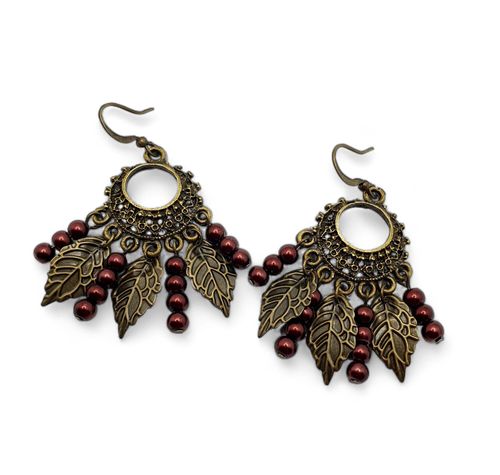 Autumn Bronze Earrings 3 Pairs hickery brown earring making kit — DIY set with beads and instructions for creating handmade jewelry