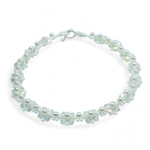 Kassia Diamond Bracelet Makes 2 cream bracelet making kit — DIY set with beads and instructions for creating handmade jewelry