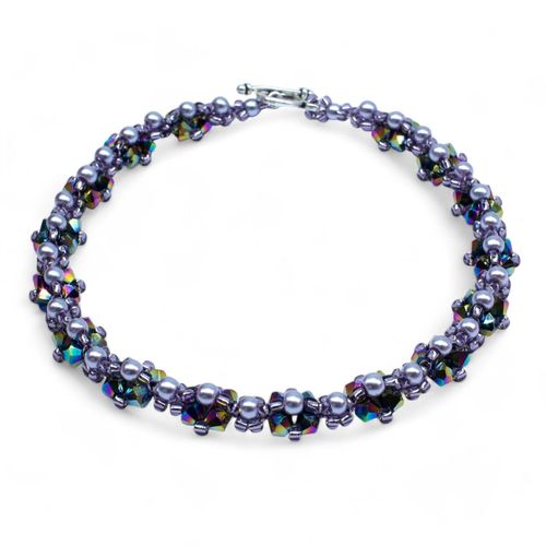 Kassia Diamond Bracelet Makes 2 purple bracelet making kit — DIY set with beads and instructions for creating handmade jewelry