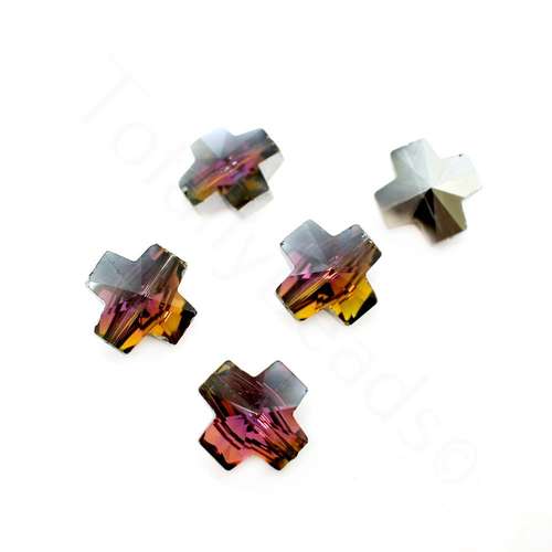 14mm crystal beads silver rainbow 14x14mm, pack of 8 — plated finish, ideal for jewelry making and beadwork