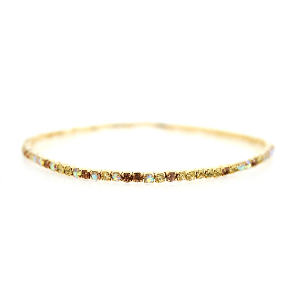 Crystal Bangle - Gold with Champagne combi