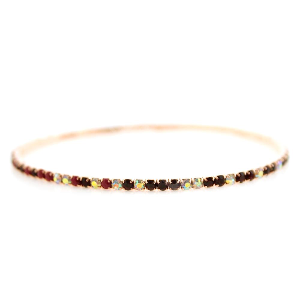 Crystal Bangle - Rose Gold with Red Rose combi