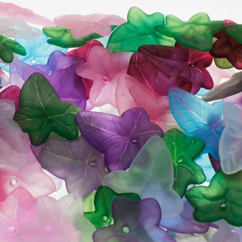 Lucite Leaf Small   Mixed   35 pcs 20 x 18mm for jewellery making