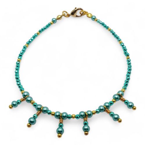 Sabrina Crystal Bracelet Makes 2 sea green bracelet making kit — DIY set with beads and instructions for creating handmade jewelry