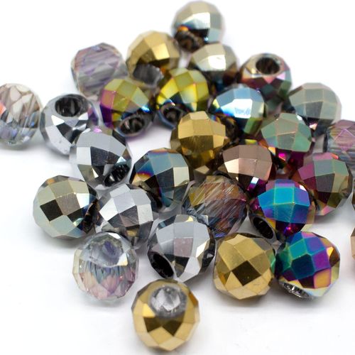 Crystal Large Hole Bead   Rainbow Mix 30 Beads 13mm for jewellery making