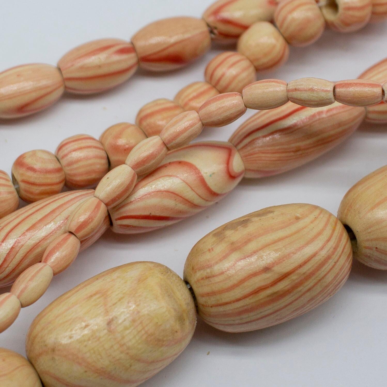 Wooden Beads Mixed 5 Strings   Natural Red 8mm for jewellery making