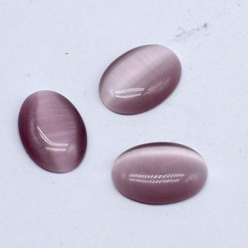Cateye Oval Cabochon 14x10mm 1pc   Light Amethyst for jewellery making