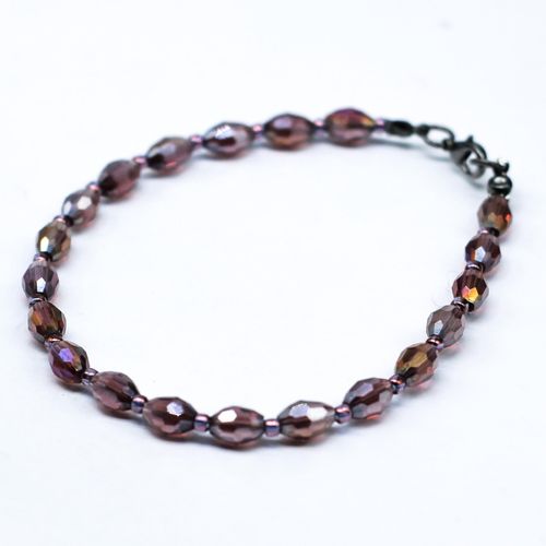 Crystal Rice Bracelets amethyst bracelet making kit — DIY set with beads and instructions for creating handmade jewelry