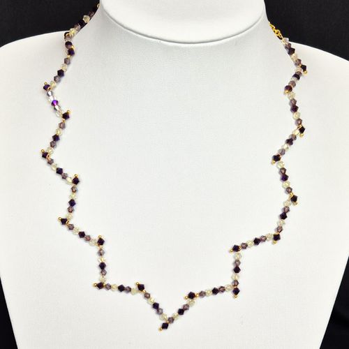 Ivy Crystal Pin Necklace Makes 2 lavender fields necklace making kit — DIY set with beads and instructions for creating handmade jewelry