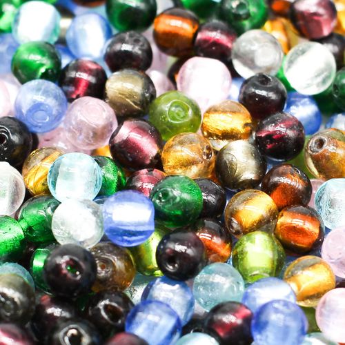 Silver Foil Round Beads 10mm 20pcs   Mixed for jewellery making