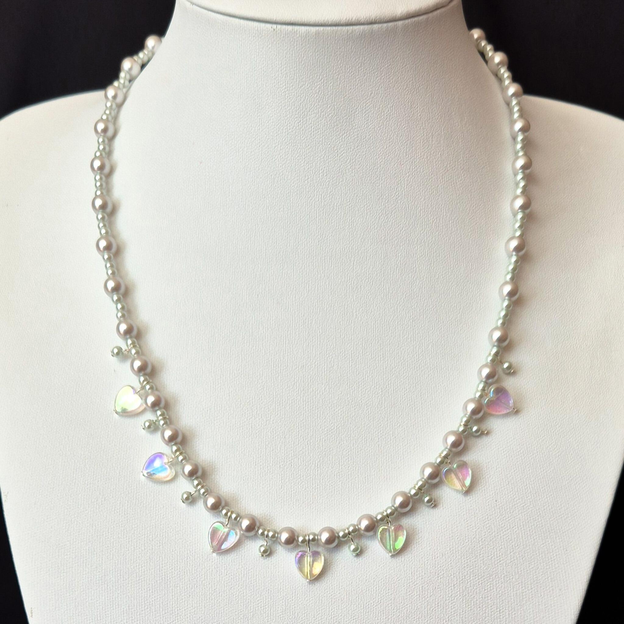 Cerys Heart Necklaces silver dust necklace making kit — DIY set with beads and instructions for creating handmade jewelry
