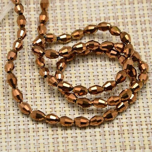 4mm crystal beads bronze — faceted for jewelry making and beadwork
