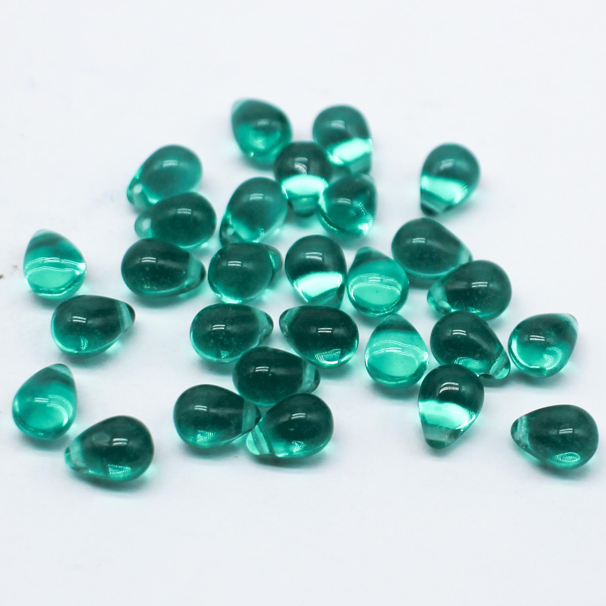 5x7mm Czech glass tear drop beads — pack of 10, high-quality two-hole beads ideal for jewelry making, bead weaving, and crafts