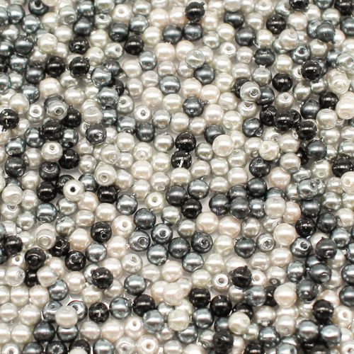Glass Pearl Round Beads 3mm   Silver Grey Mix 240pcs for jewellery making