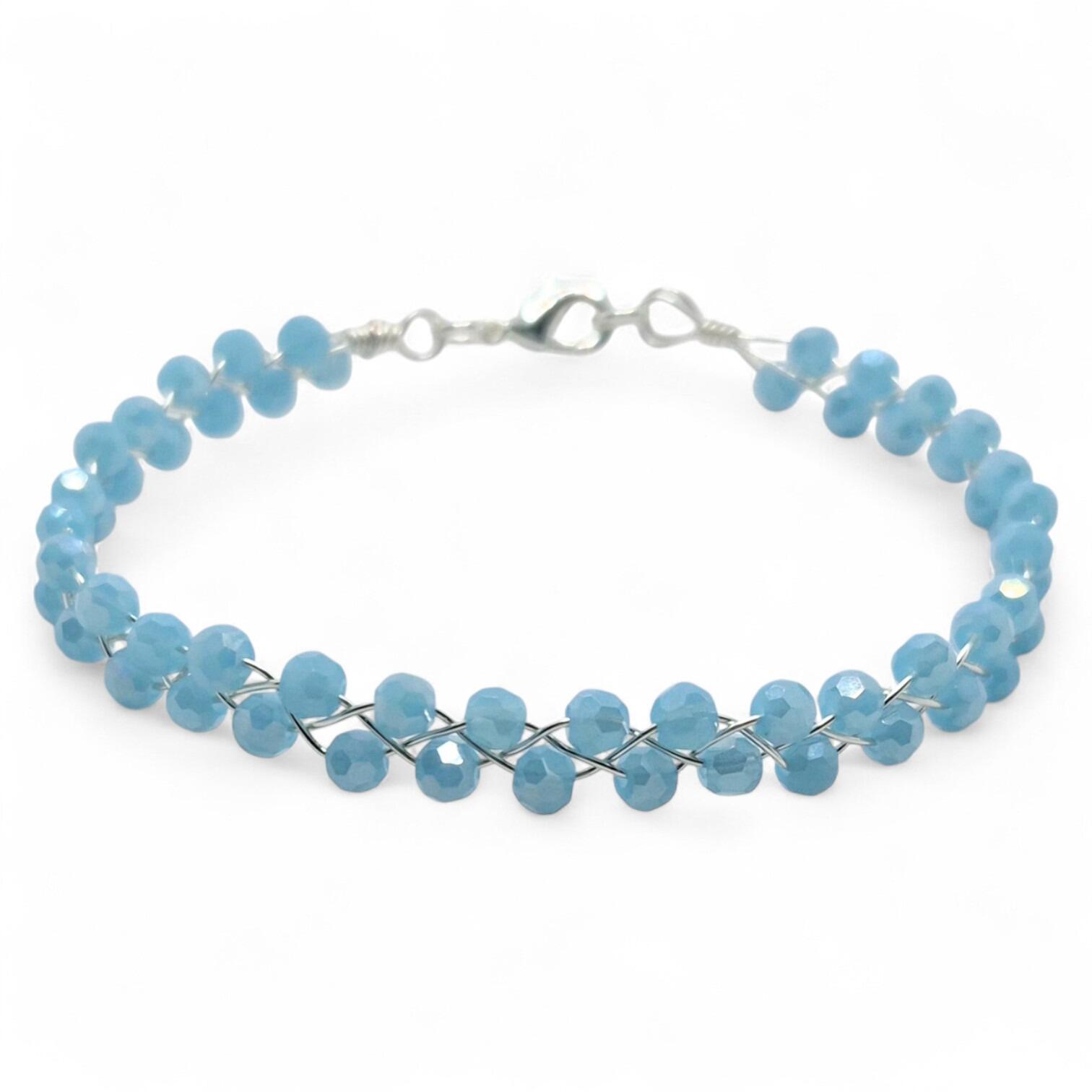 Lily Platted Bracelet baby blue bracelet making kit — DIY set with beads and instructions for creating handmade jewelry