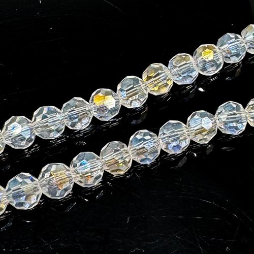 6mm crystal beads crystal ab, pack of 72 — AB finish, faceted for jewelry making and beadwork