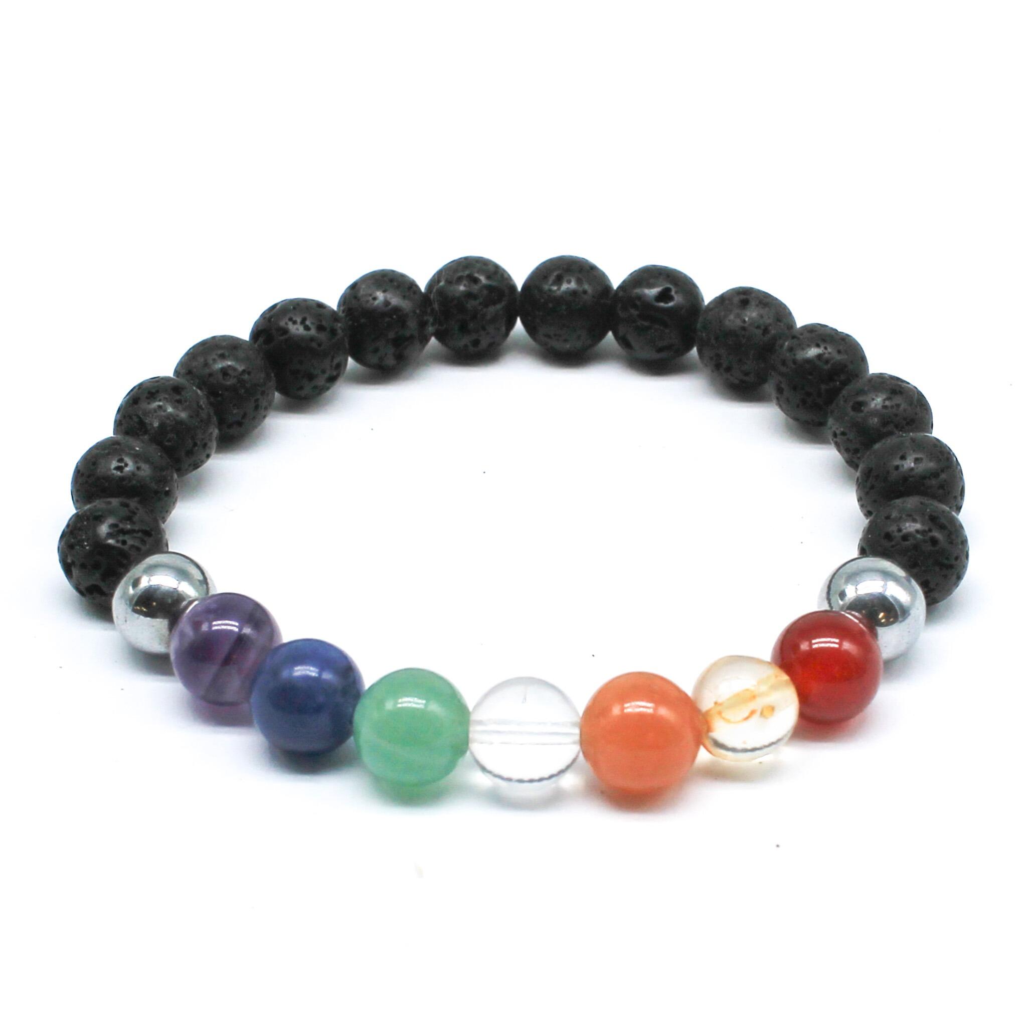 Chakras Gemstone Bracelets Kit Silver bracelet making kit — DIY set with beads and instructions for creating handmade jewelry
