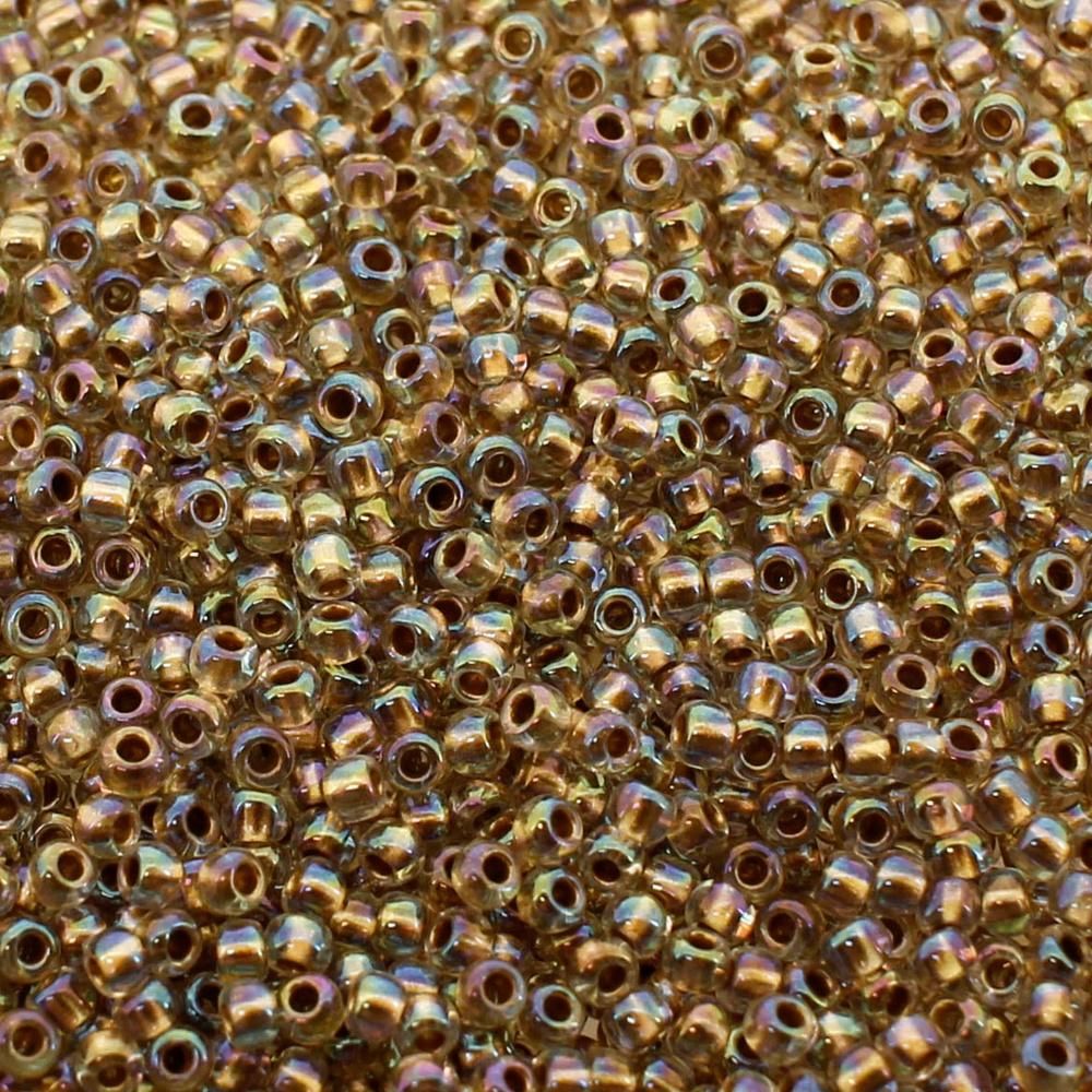 Toho Size 11 Seed Beads 10g - Gold Lined Rainbow Crystal
