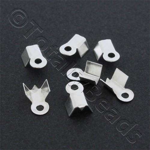 Cord Crimp 4mm Short - Silver Plated