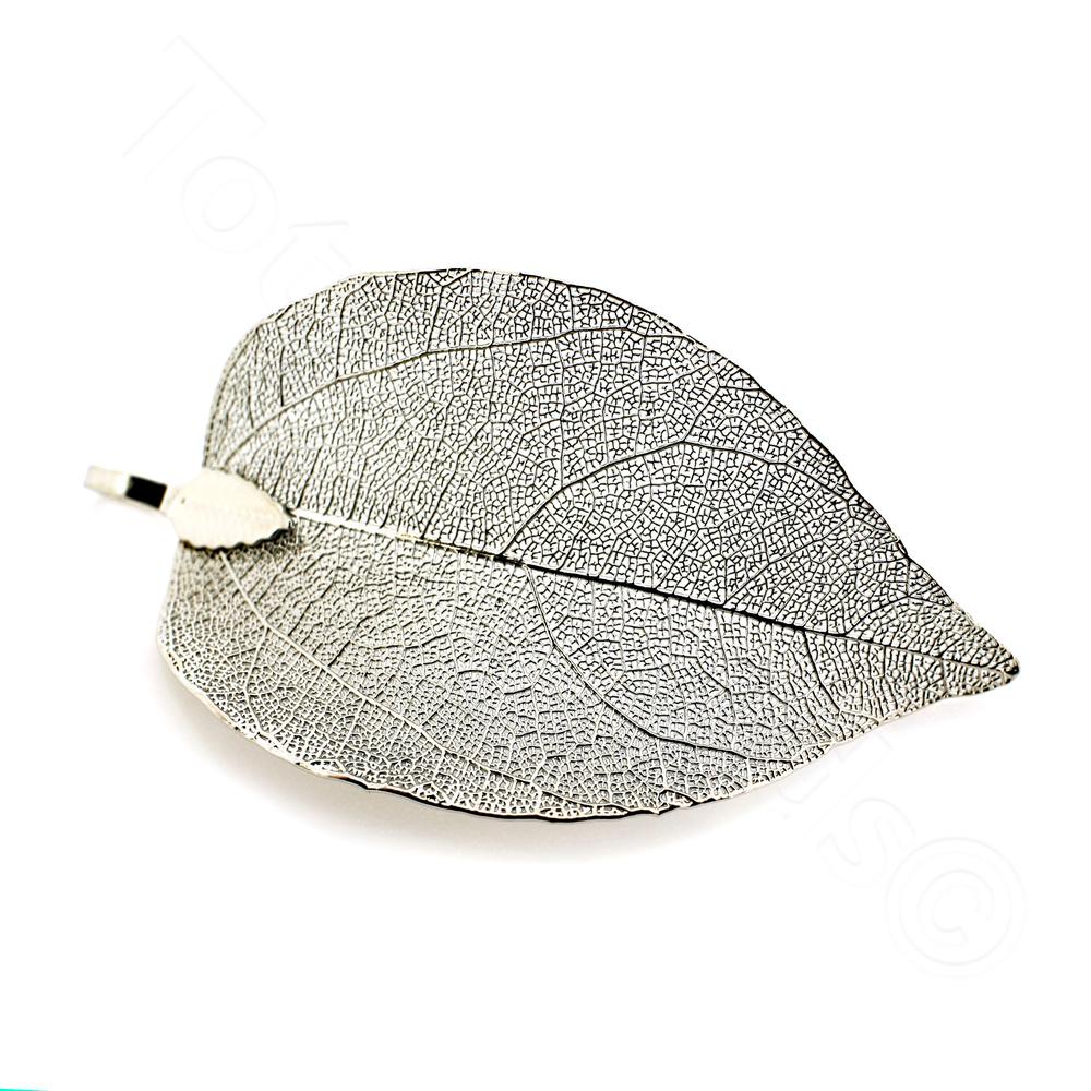 Electroplated Small Leaf - Rhodium Plated