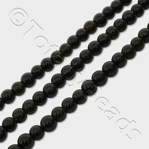 Synthetic Onyx Round Beads 4mm 16" String