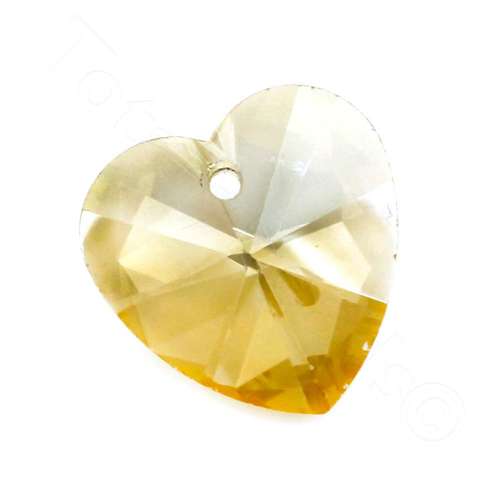 Crystal Pendant - Heart 18mm - Champagne