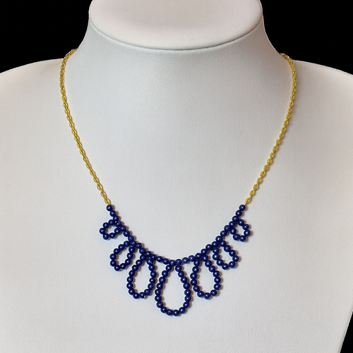 Samara Pearl Necklace   Royal Blue for jewellery making