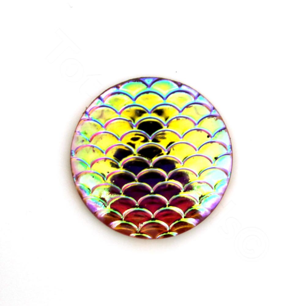 Acrylic Cabochon 20mm Disc - Scales Pink