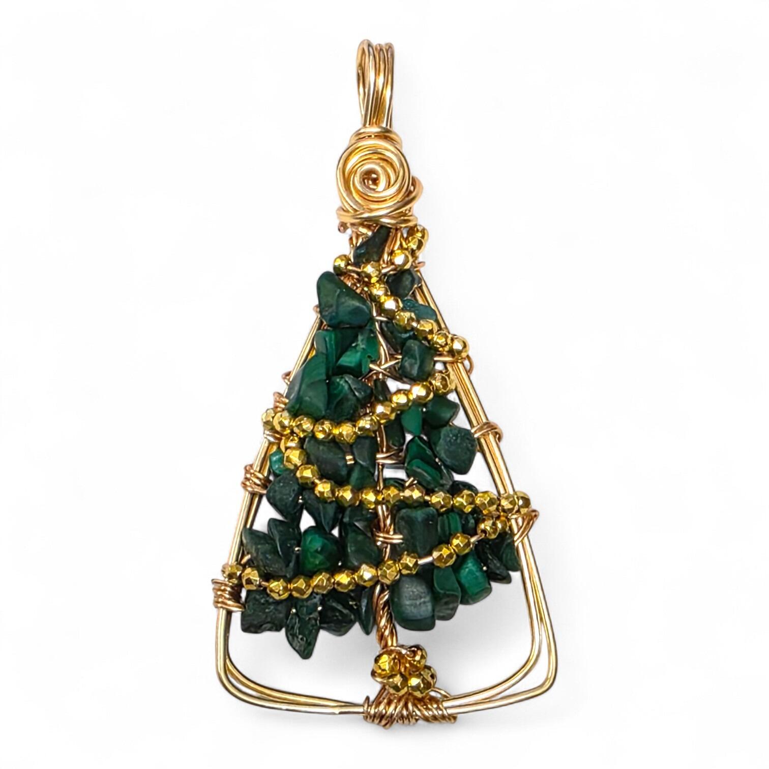 Christmas Tree of Life   Malachite for jewellery making