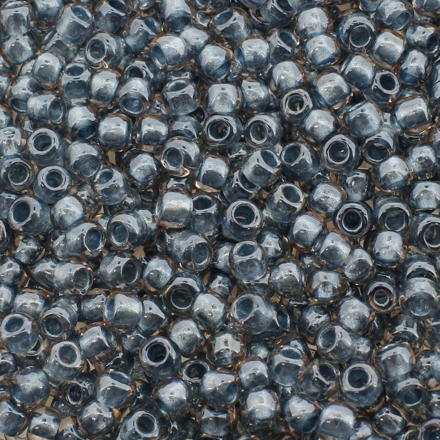 Toho Size 8 Seed Beads 10g -  Inside Crystal Met Blue