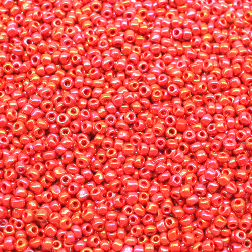 Seed Beads Opaque Rainbow Red   Size 8 100g 3mm for jewellery making