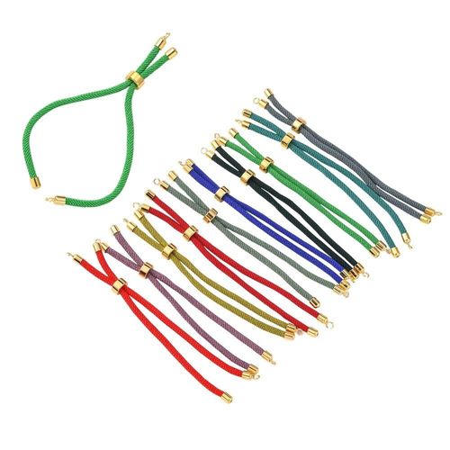 Adjustable Slider Cord Bracelets 10 pack with gold 4mm for jewellery making