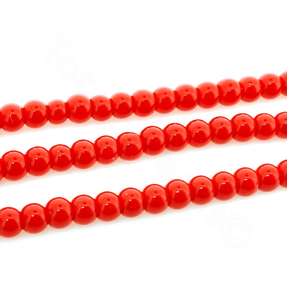 Glass Pearl Round Beads 4mm Cherry Red Craft Hobby And Jewellery Supplies Totally Beads 9586