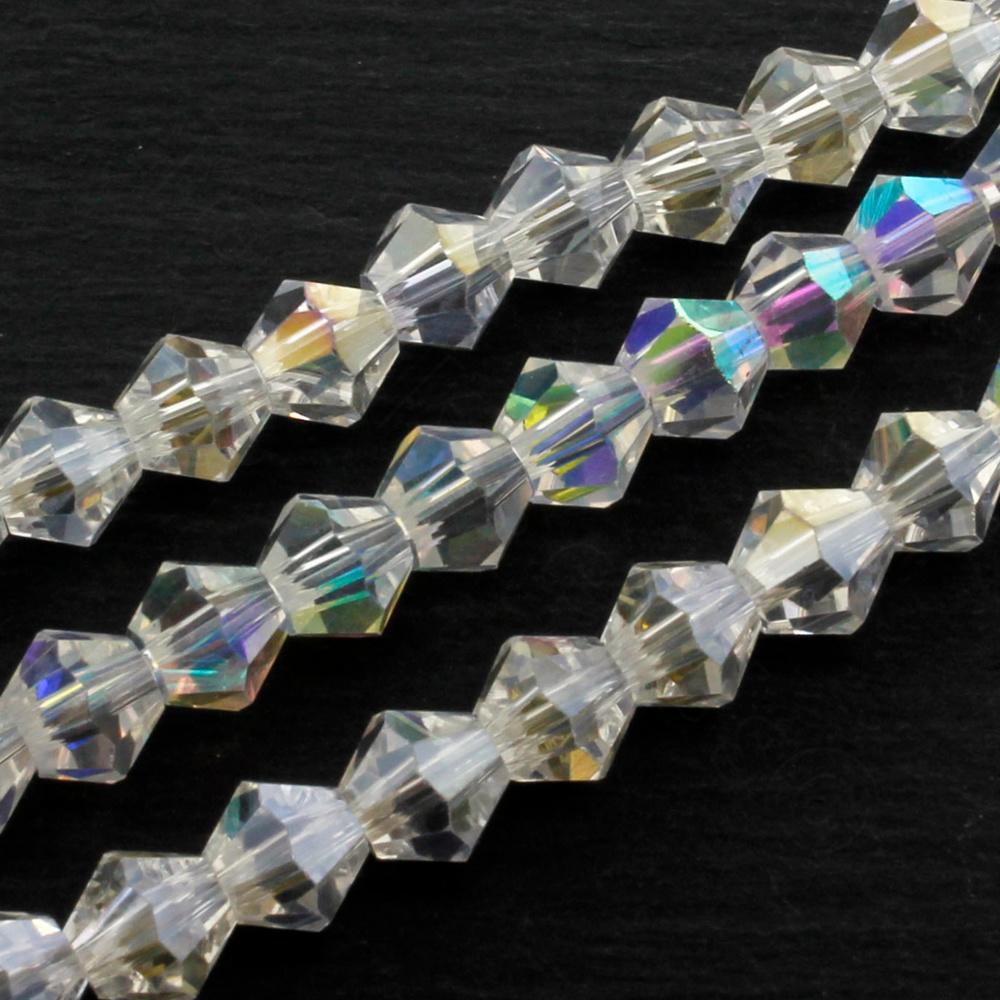 Premium Crystal 6mm Bicone Beads - Crystal AB