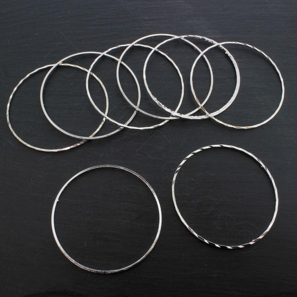 Spacer Rings 40mm Silver Plated - 10pcs