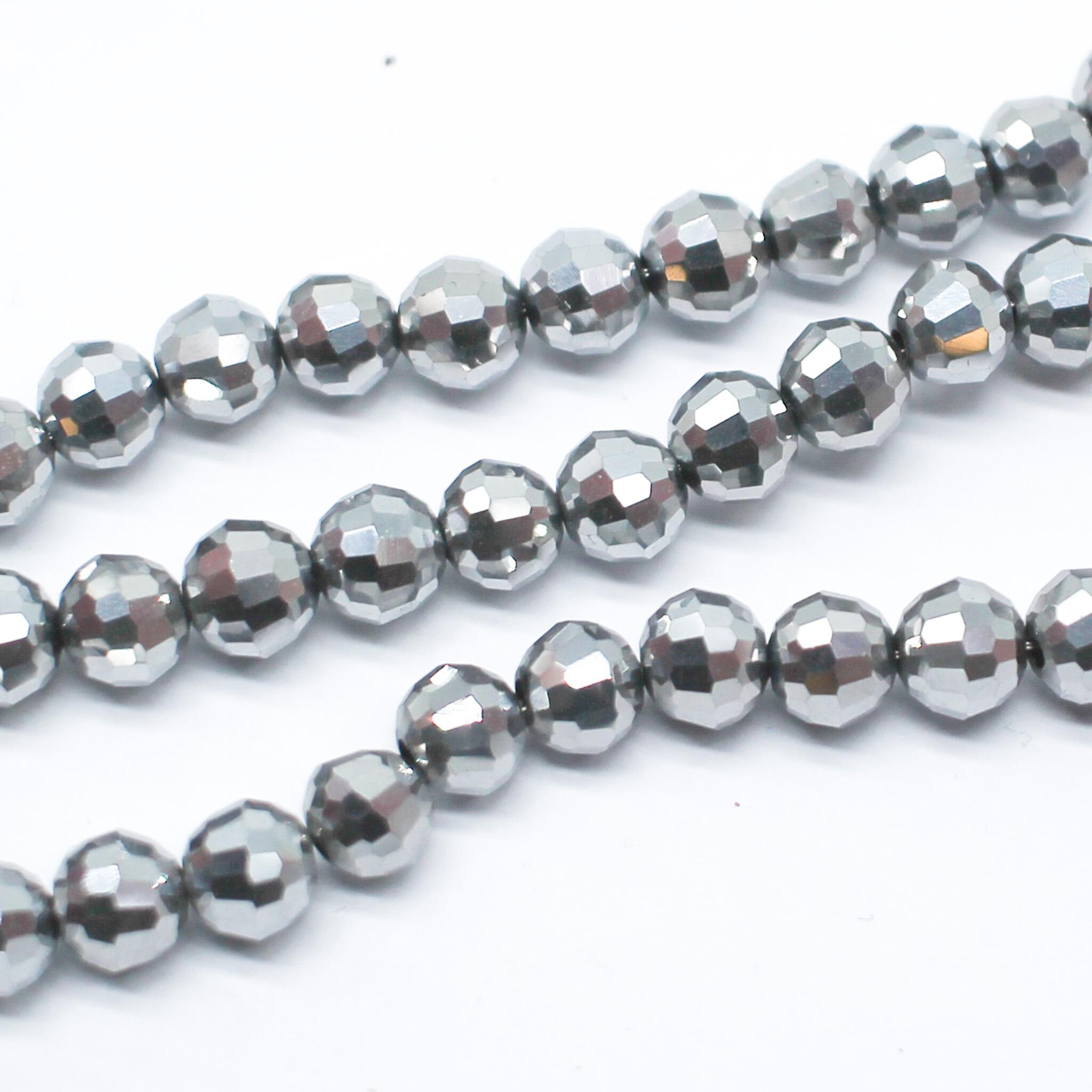 Crystal 96 Round 6mm   Silver 60pcs for jewellery making