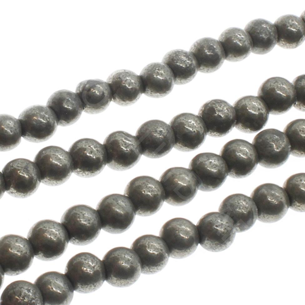 Pyrite Round Beads 4mm 16" String