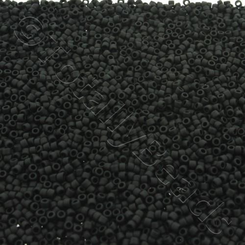 Toho Size 15 Seed Beads 10g - Opaque Frosted Jet Black