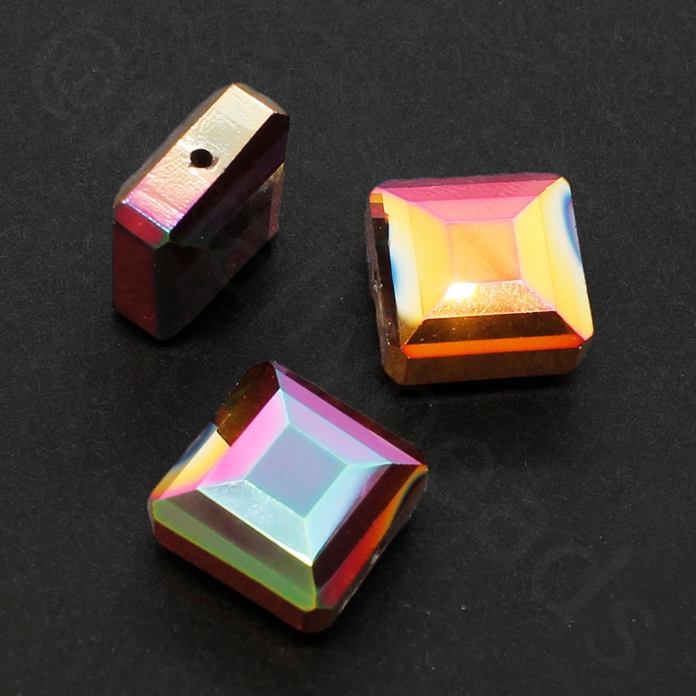Crystal Square 14mm - Autumn Rainbow 8pcs