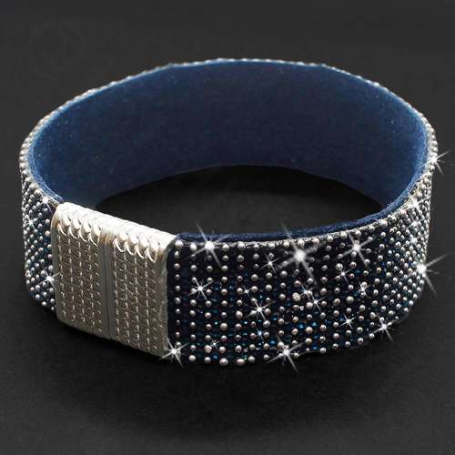 Sparkle Ribbon 22mm Bracelet Kit midnight blue crystal bracelet making kit — DIY set with beads and instructions for creating handmade je…