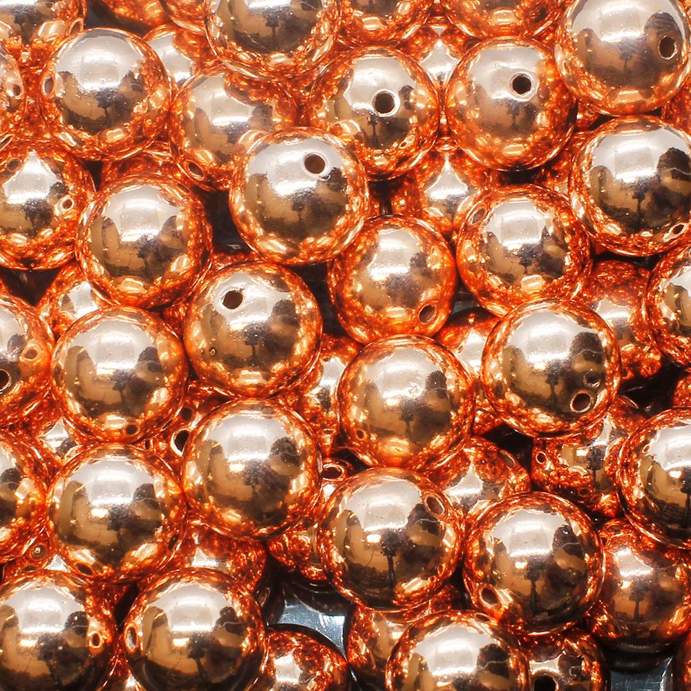 Acrylic Copper Round Beads 14mm - 25pcs
