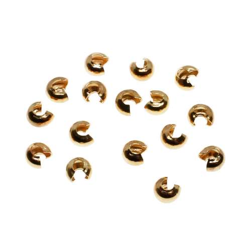 Crimp Covers 3mm (fit 2mm) 50pcs - Champagne Gold