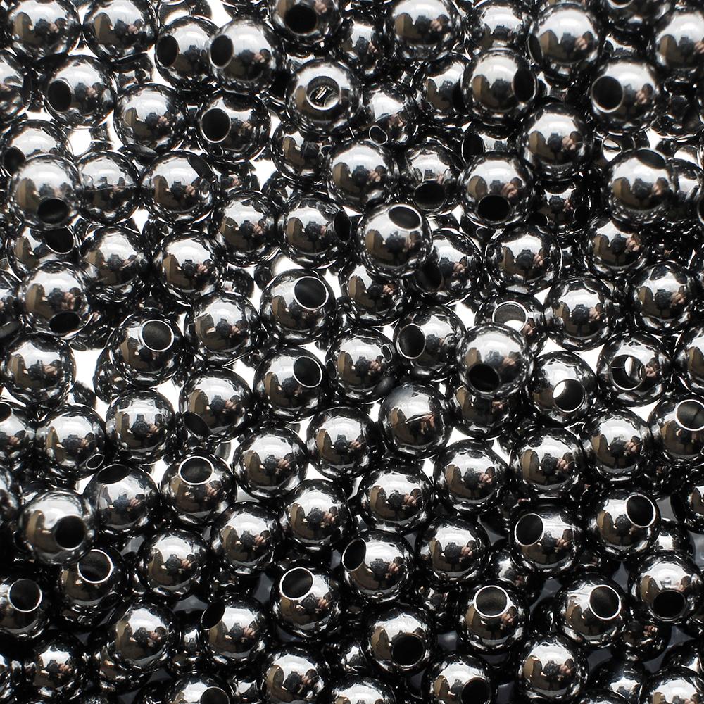 Round Spacer Beads 4mm 150pc - Black Plated