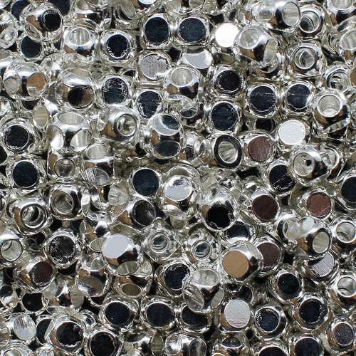 Spacer Bead Dice Cubes 3mm 25pcs - Silver Plated