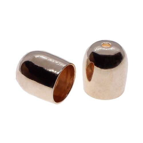 Bead Cap with Hole 7x8mm 10pcs - Rose Gold
