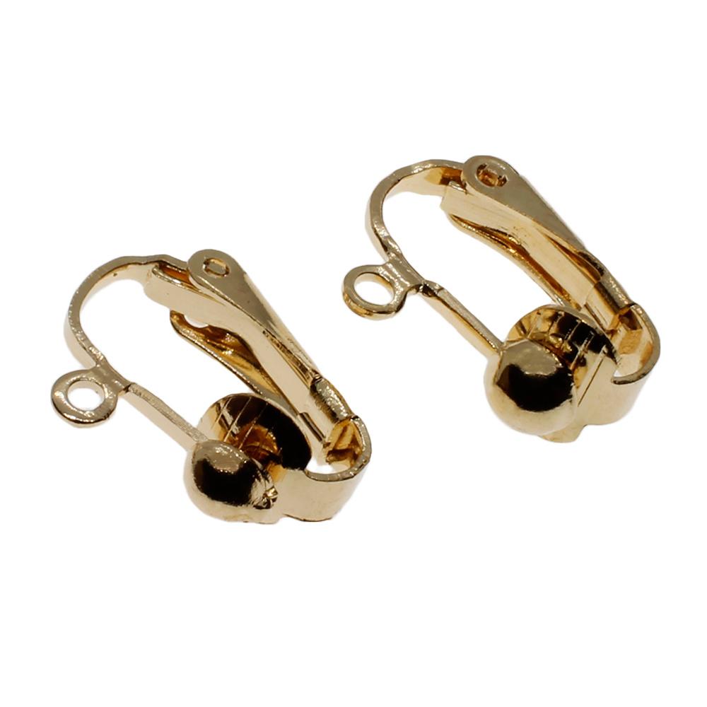 Clip on Earring with Loop 17mm 3 Pair - Champagne Gold